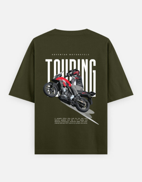 Touring Motorcycle Oversized Heavyweight T-Shirt – Adventure Rider Streetwear (Unisex, 240 GSM Cotton)