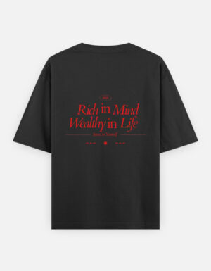 Rich in Mind Wealthy in Life Oversized T-Shirt – 240 GSM Heavyweight Unisex Streetwear Tee