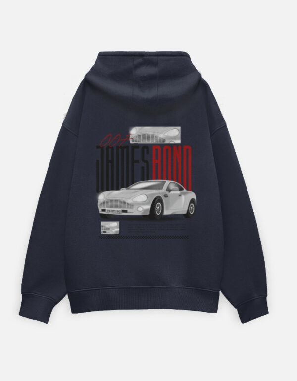James Bond Car Oversized Hoodie – 400 GSM Heavyweight Cotton Streetwear (Unisex)